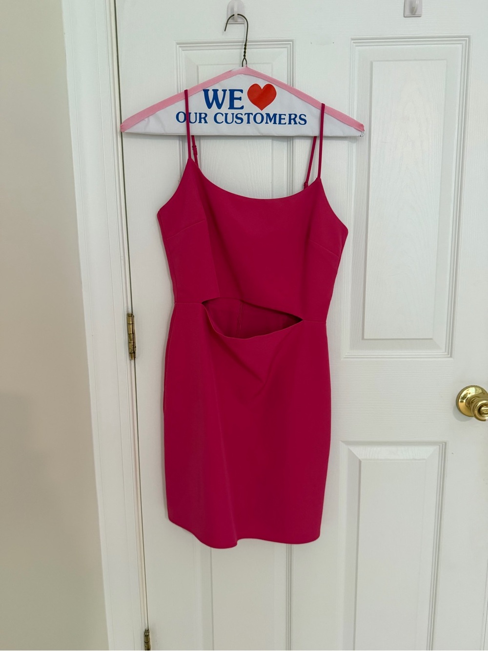 Hot Pink Cutout Slip Dress